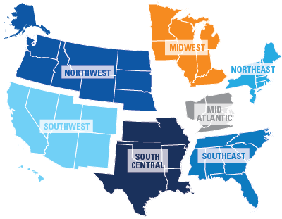US Regions map